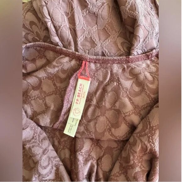 Free People NWOT free-est Becca Surf Bodysuit Brown size XL - Picture 7 of 8